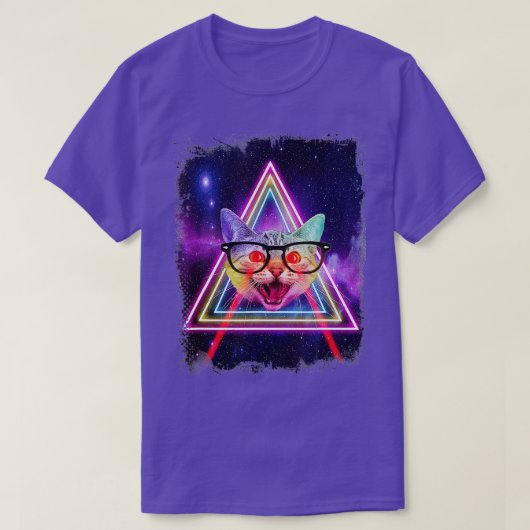 Laser Augen Weltraumkatze in Galaxy Funny Kitty fü T-Shirt (Design vorne)