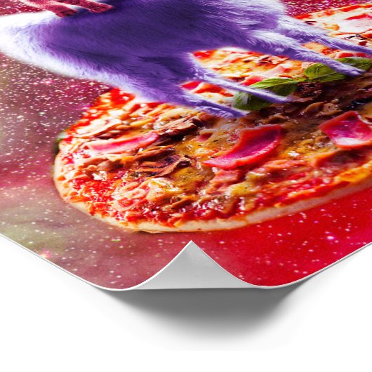 Laser Augen Weltraumkatzenfahrt auf dem Llama Einh Poster (Ecke)