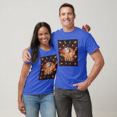 Laser Augkatzen im Weltraum Hundekatzen essen Pizz T-Shirt (Unisex)