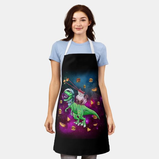 Laser Augkatzen im Weltraum T rex Dinosaurier Schürze (Getragen)