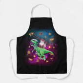 Laser Augkatzen im Weltraum T rex Dinosaurier Schürze (Vorderseite)