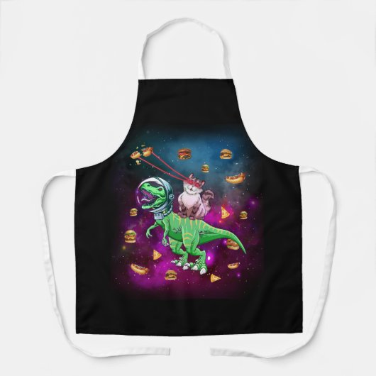 Laser Augkatzen im Weltraum T rex Dinosaurier Schürze (Vorderseite)