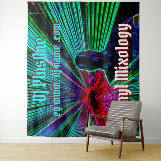 Laser Backlit DJ Set / Gig Wandteppich (Beispiel)