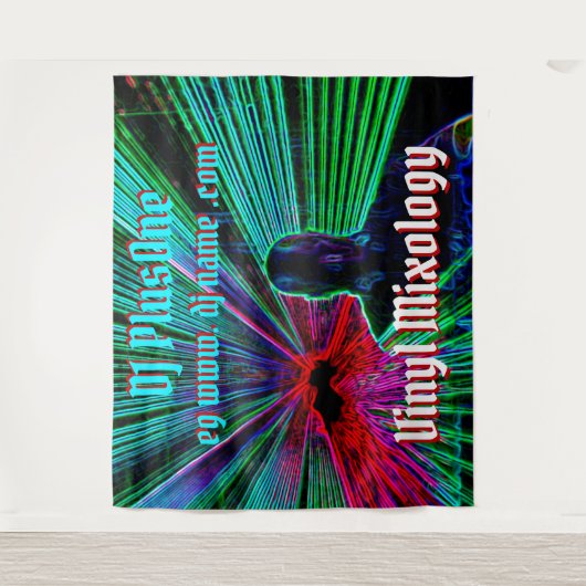 Laser Backlit DJ Set / Gig Wandteppich (Vorderseite)