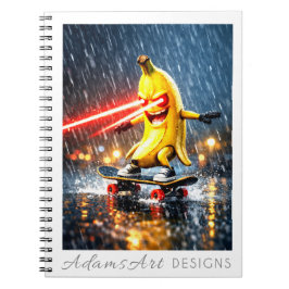 Laser Banana Skateboard Rebel Notizblock