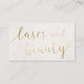 Laser & Beauty Esthetician Elegantes Gold Script Visitenkarte (Vorderseite)