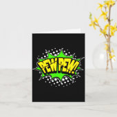 Laser-Blaster pew-pew! Action-Wort-Comicbuch Karte (Gelbe Blume)