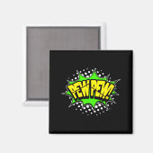Laser-Blaster pew-pew! Action-Wort-Comicbuch Magnet (Vorderseite/Rückseite)