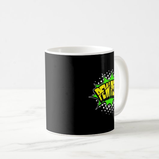 Laser-Blaster pew-pew! Aktionswort Comicbuch Kaffeetasse (VorderseiteRechts)