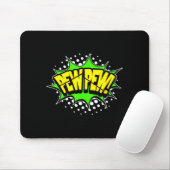 Laser Blaster Pew-Pew! Aktionswort Comicbuch Mousepad (Mit Mouse)