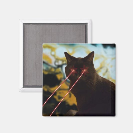 Laser Cat Magnet (Vorderseite/Rückseite)