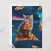 Laser Cat Pizza Party Einladung (Rückseite)
