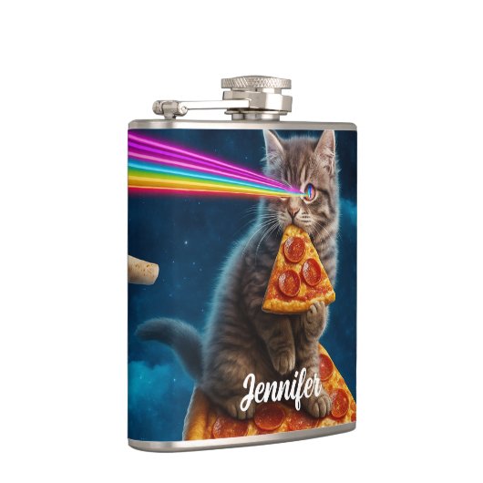 Laser Cat Pizza Party Flachmann (Rechts)