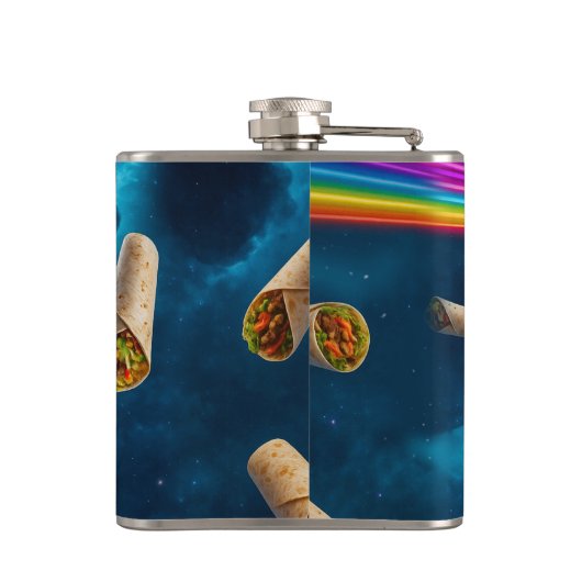 Laser Cat Pizza Party Flachmann (Rückseite)