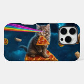 Laser Cat Pizza Party iPhone Hülle (Rückseite (Horizontal))