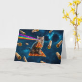 Laser Cat Pizza Party Karte (Gelbe Blume)