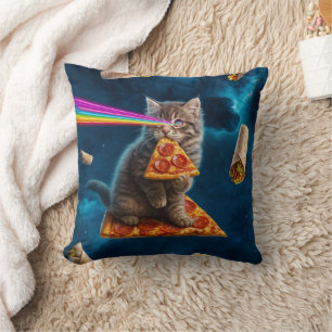 Laser Cat Pizza Party Kissen