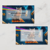 Laser Cat Pizza Party Visitenkarte (Vorne/Hinten)