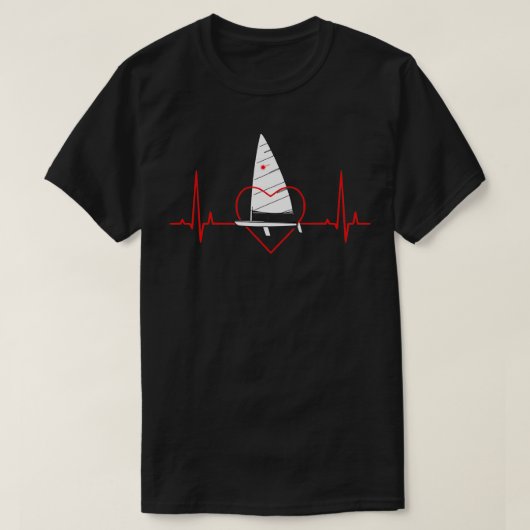 Laser class Sailing Heartbeat laser dinghy T-Shirt (Design vorne)