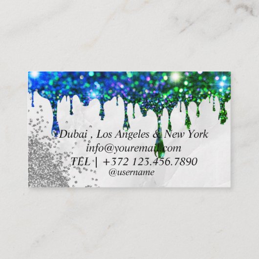LASER EPILATION Glitzer Sparkling Business Card Visitenkarte (Rückseite)