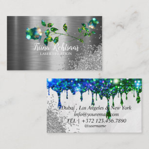 LASER EPILATION Glitzer Sparkling Business Card Visitenkarte
