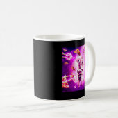 Laser Eyes Space Cat Riding Hund Mops Regenbogen Kaffeetasse (VorderseiteRechts)