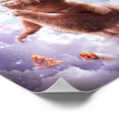 Laser Eyes Space Cat Riding Sloth, Llama - Regenbo Poster (Ecke)