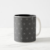 Laser GeoMetric Gray White Zweifarbige Tasse (VorderseiteRechts)