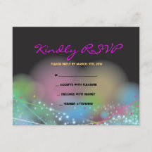 LASER GLOW in der DARK Bar Bat Mitzvah Reply Card