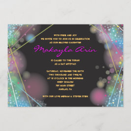 Laser-GLÜHEN in der DUNKLEN Bar-Schläger Mitzvah Einladung