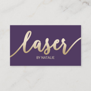 Laser Haarentfernung Arzt Lila & Gold Visitenkarte