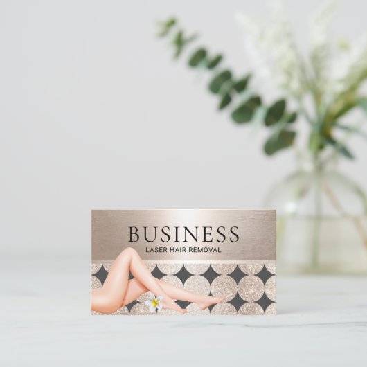 Laser Haarentfernung Hautpflege Moderner Goldsalon Visitenkarte (Stehend Vorderseite)