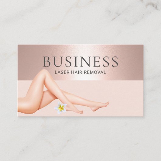 Laser Haarentfernung Hautpflege Salon Rose Gold Visitenkarte (Vorderseite)