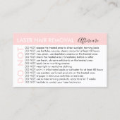 Laser-Haarentfernung vermeidet Ratschläge nach der Visitenkarte (Rückseite)