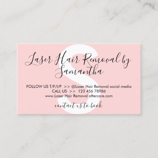 Laser-Haarentfernung vermeidet Ratschläge nach der Visitenkarte (Vorderseite)