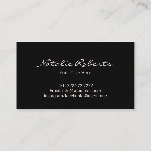 Laser Haarentfernungsklinik Rose Goldmarmor Visitenkarte (Rückseite)