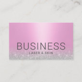 Laser & Haut Schönheitssalon Esthetician Pink Silv Visitenkarte (Vorderseite)