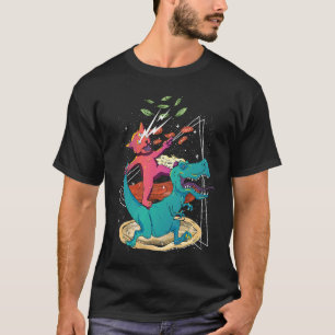 Laser Katze Dinosaurier Pizza Tacos Regenbogen Foo T-Shirt