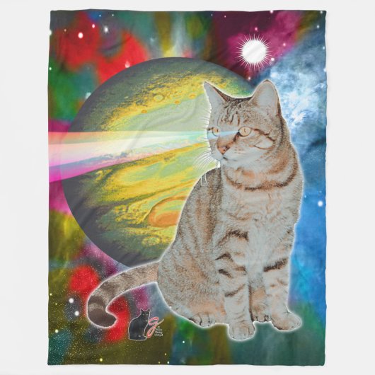 Laser-Katze Mossbody Fleecedecke (Vorderseite)
