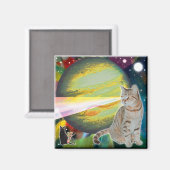 Laser-Katzen-Mooskörper-Magnet Magnet (Vorderseite/Rückseite)