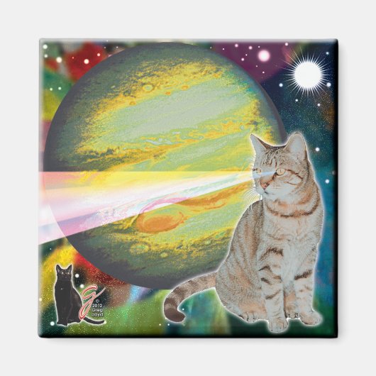 Laser-Katzen-Mooskörper-Magnet Magnet (Vorne)