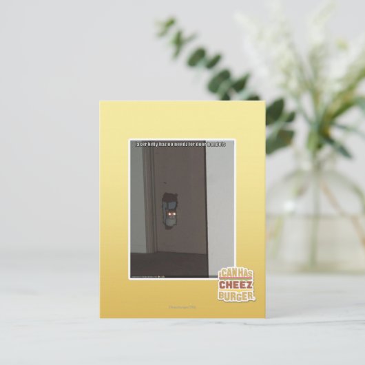 Laser Kitty Postkarte (Stehend Vorderseite)