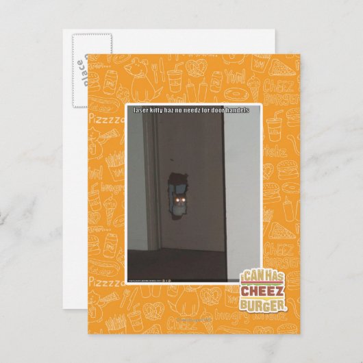 Laser Kitty Postkarte (Vorne/Hinten)