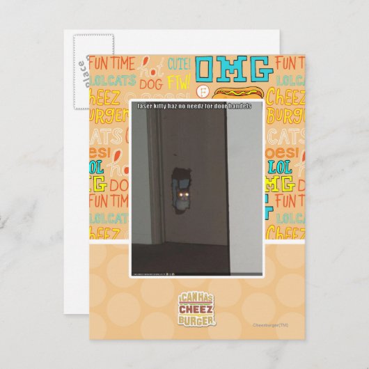 Laser Kitty Postkarte (Vorne/Hinten)