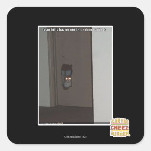 Laser Kitty Quadratischer Aufkleber