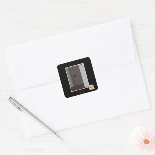 Laser Kitty Quadratischer Aufkleber (Umschlag)