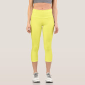 Laser Lemon (Vollfarbe) Capri Leggings (Vorderseite)