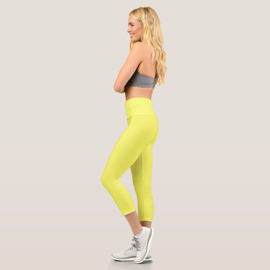 Laser Lemon (Vollfarbe) Capri Leggings (Links)