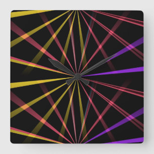 Laser lights quadratische wanduhr