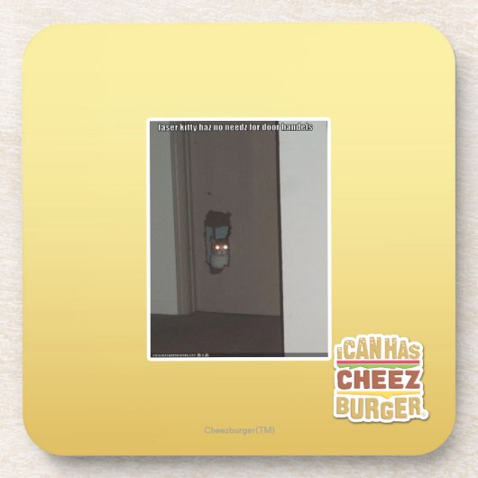 Laser-Miezekatze Getränkeuntersetzer (Vorderseite)